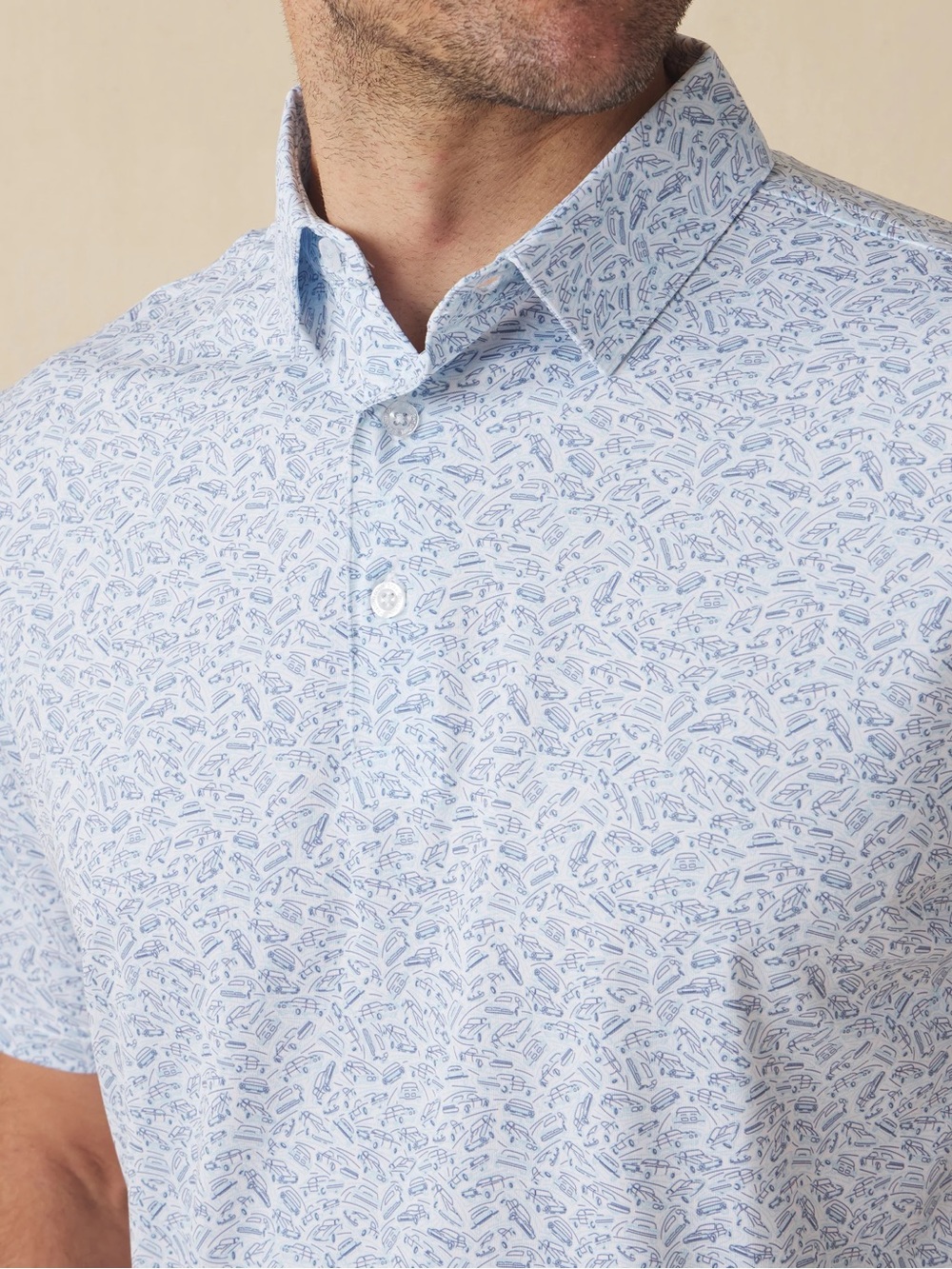NWT Straight Down Men’s American Muscle Polo - Moonlight/WhiteLarge MSRP $110